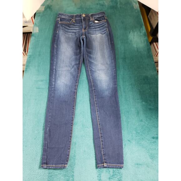 American Eagle Jeans Size 2 Womens Blue Denim Stretch Pants High Rise Jegging - Picture 2 of 13